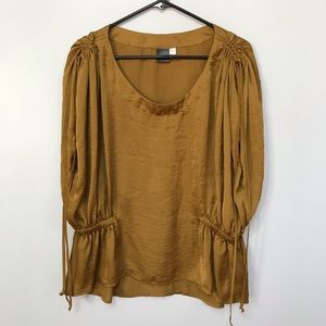 Oxmo gold silk blouse